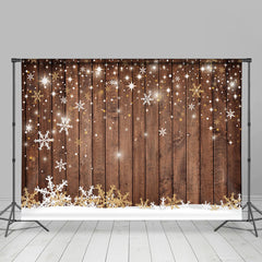 Einfach Schneeflocke Holz Weihnachten Bokeh Hintergrund für Party