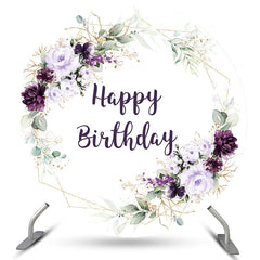 Einfach Mit Blumen Runden Glücklich Geburtstag Hintergrund