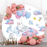 Schläfrig Katze Mit Luftballons An Der Raum Kreis Hintergrund