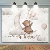 Leicht Grau Mond Luftballons Stern Himmel Babydusche Hintergrund