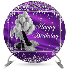 Silber Ballon Diamanten Lila Geburtstag Kreis Hintergrund