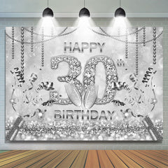 Silber Bokeh Diamanten Glücklich 30 Geburtstag Party Hintergrund