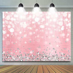 Silber Diamanten Bokeh Rosa Geburtstag Party Hintergrund