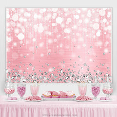 Silber Diamanten Bokeh Rosa Geburtstag Party Hintergrund
