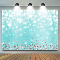 Silber Diamanten Bokeh Meer Blau Geburtstag Party Hintergrund
