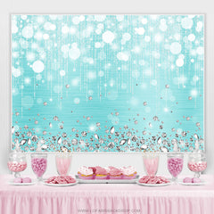 Silber Diamanten Bokeh Meer Blau Geburtstag Party Hintergrund
