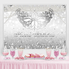 Silber Funkeln Diamanten Bokeh Maske Geburtstag Hintergrund