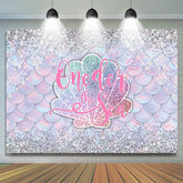 Silber Funkeln Oneder Der Meer Meerjungfrau Geburtstag Hintergrund