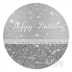 Silber Grau Funkeln Kreis Glücklich Geburtstag Hintergrund