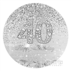 Silber Themenorientiert Glücklich 40 Geburtstag Kreis Hintergrund