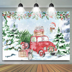 Schnee Weihnachten Baum Rot Auto Schneemann Weihnachten Hintergrund