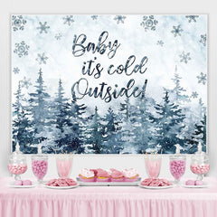 Schneeflocke Wald Winter Foto Hintergrund für babydusche