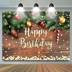 Schneebedeckt Weihnachten Thema Hölzern Glücklich Geburtstag Hintergrund