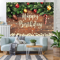 Schneebedeckt Weihnachten Thema Hölzern Glücklich Geburtstag Hintergrund