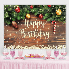 Schneebedeckt Weihnachten Thema Hölzern Glücklich Geburtstag Hintergrund