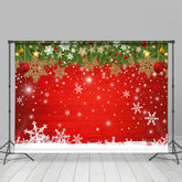 Schneebedeckt Weihnachten Mit Glänzend Stern Und Schneeflocke Hintergrund