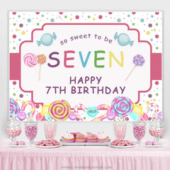 So Süss Zu Sei Sieben Süßigkeitenland Glücklich Geburtstag Hintergrund