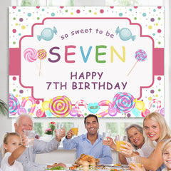 So Süss Zu Sei Sieben Süßigkeitenland Glücklich Geburtstag Hintergrund