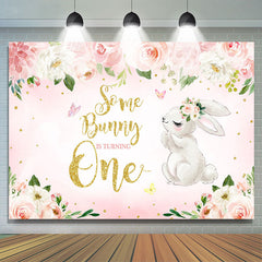 Manche Hase Ist Drehen Eins Geburtstag Party Thema Hintergrund