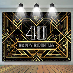 Speziell Linien Silberner Hintergrund Alles Gute zum 40. Geburtstag .