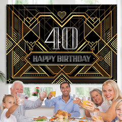Speziell Linien Silberner Hintergrund Alles Gute zum 40. Geburtstag .