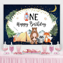 sternenklar Nacht Dschungel Tiere 1 Glücklich Geburtstag Hintergrund