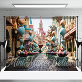 Stein Weg Bunt Schloss Glücklich Ostern Hintergrund