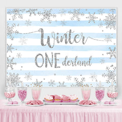 Gestreift Und Blau Winter 1 Erklären Geburtstag Hintergrund