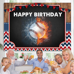 Starke Baseball Flagge alles Gute zum Geburtstag Party Hintergrund