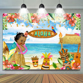 Sommer Aloha Luau Party Strand Blumen Baby Hintergrund