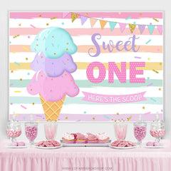Sommer Eis Creme Süss Eins Glücklich Geburtstag Hintergrund