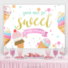 Sommer Eis Creme Du Sind So Niedlich Glücklich Geburtstag Hintergrund