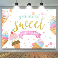 Sommer Eis Creme Du Sind So Niedlich Glücklich Geburtstag Hintergrund