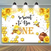 Sonnenblume So Süss Zu Biene Eins Glücklich Geburtstag Hintergrund