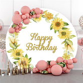Sonnenblume Kranz Geburtstag Runden Hintergrund Für Party