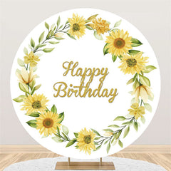 Sonnenblume Kranz Geburtstag Runden Hintergrund Für Party