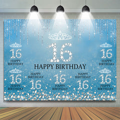 Süss 16 Diamant Funkeln Blau Geburtstag Hintergrund
