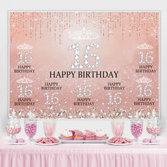Süss 16 Rosa Funkeln Diamant Geburtstag Hintergrund für Mädchen