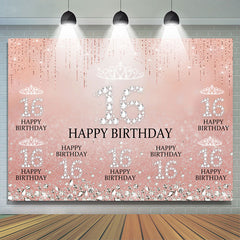Süss 16 Rosa Funkeln Diamant Geburtstag Hintergrund für Mädchen