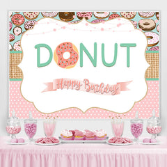 Süss Krapfen Glücklich Geburtstag Party Hintergrund Für Mädchen
