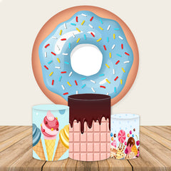 Süß Krapfen Themenorientiert Glücklich Geburtstag Hintergrund Bausatz Für Kind