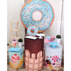 Süß Krapfen Themenorientiert Glücklich Geburtstag Hintergrund Bausatz Für Kind