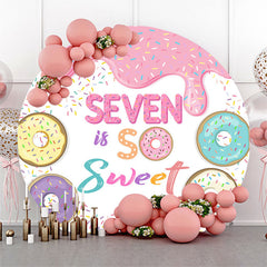 Süß Donuts Kreis 7 Geburtstag Hintergrund Für Mädchen