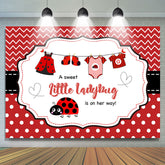 Süss Wenig Ladybuy Ist An Ihr Weg Babydusche Hintergrund