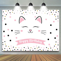 Süße rosa Katze mit Punkten alles Gute zum Geburtstag Hintergrund