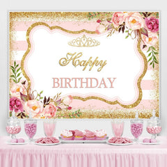 Süss Rose Funkeln Gold Punkte Glücklich Geburtstag Hintergrund