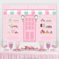 Süss Shoppe Baby Rosa Süßigkeitenland Glücklich Geburtstag Hintergrund