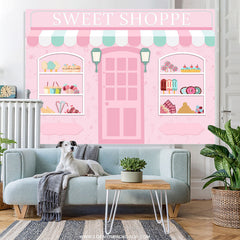 Süss Shoppe Baby Rosa Süßigkeitenland Glücklich Geburtstag Hintergrund