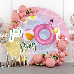 Baden Schwimmbad Party In Sommer Runden Besonders Hintergrund