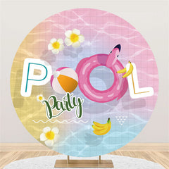 Baden Schwimmbad Party In Sommer Runden Besonders Hintergrund